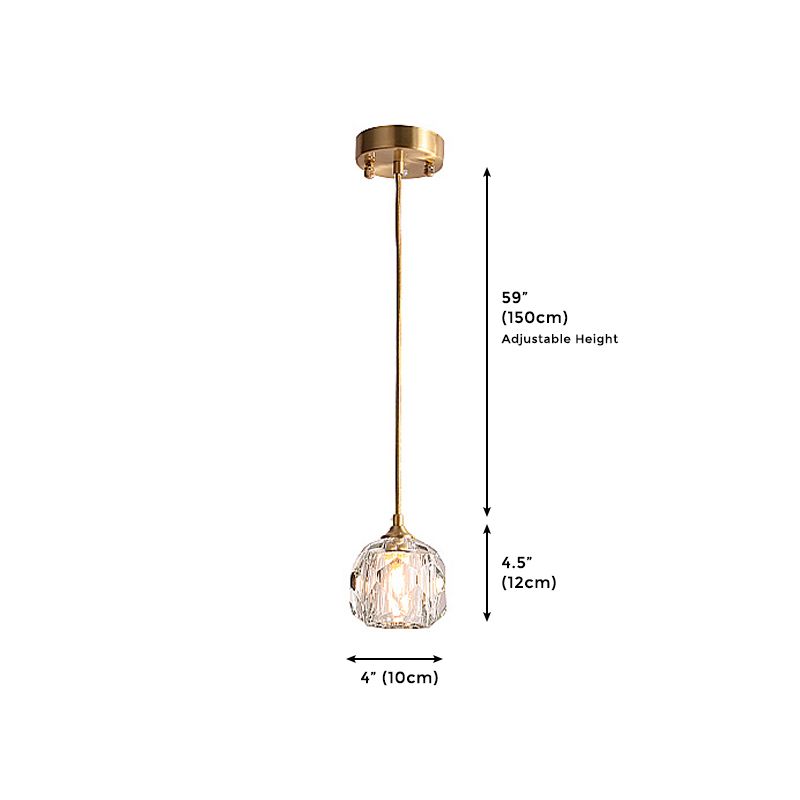 Crystal Single Pendant Lighting Globe Modern plafond Light pour le salon