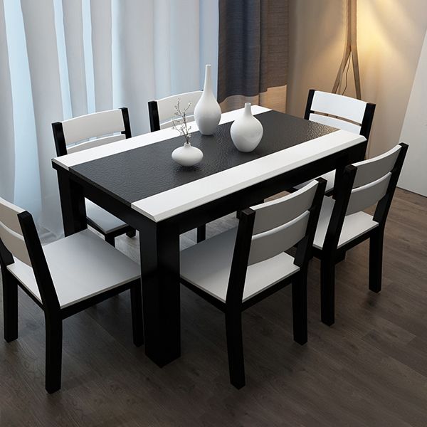 Industrial Kitchen Dinner Table Rectangle 4 Legs Stone Dining Table