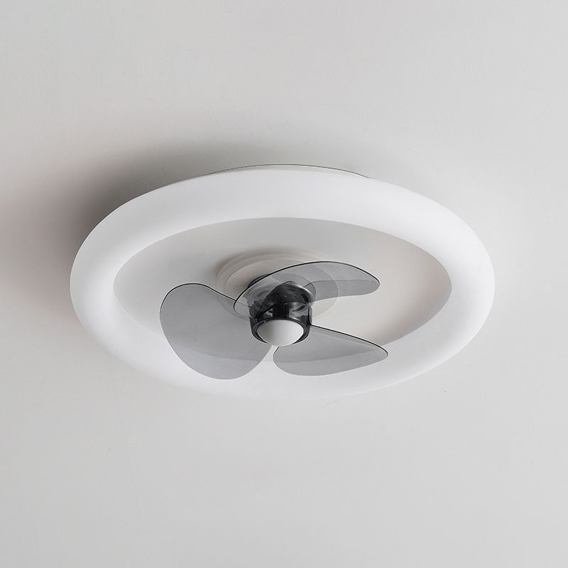 Einfachheit Geometrische Deckenventilator Acryl Schlafzimmer LED Flush Mount Deckenleuchte in Weiß