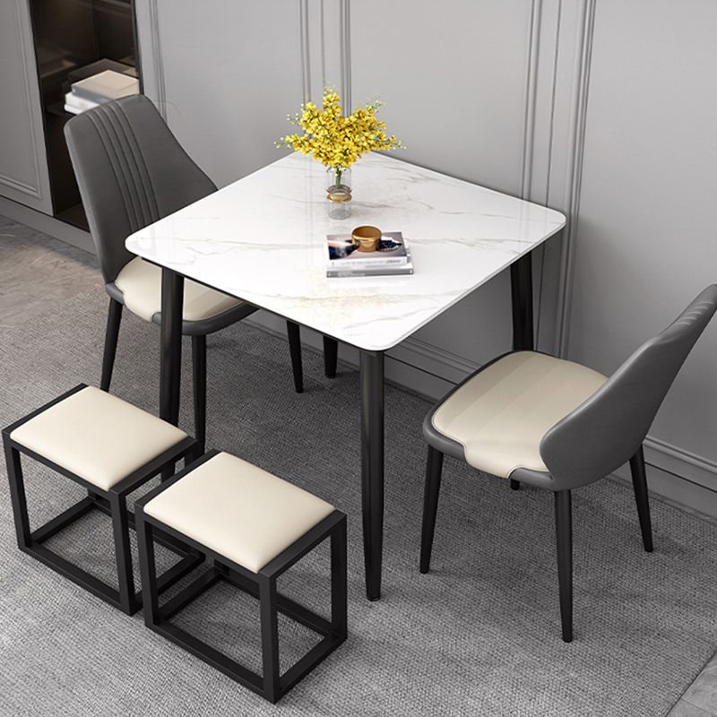 Industrial Square Shape Standard Dining Table Sintered Stone Top Dining Table for Kitchen