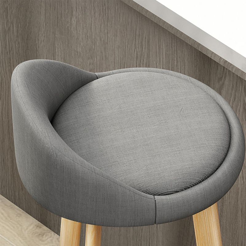 Contemporary Wood Stool Fabric Cushion in Matte Finish for Home
