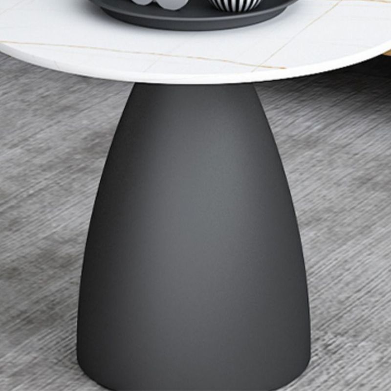 Slate Round Coffee Table Glam Pedestal No Distressing Coffee Table Set