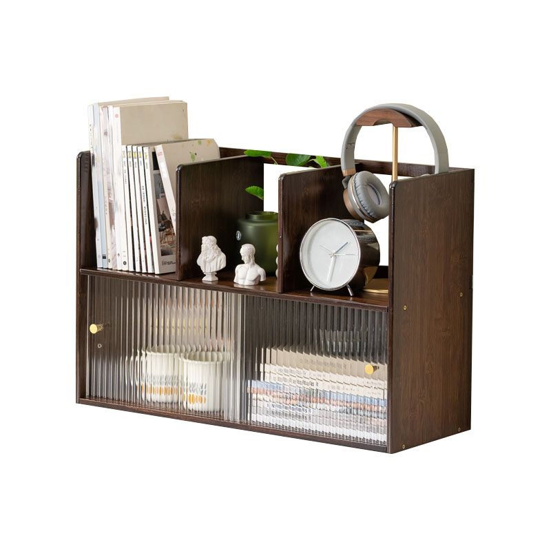 Contemporary Open Back Horizontal Bookshelf Bamboo Bookshelf for Office