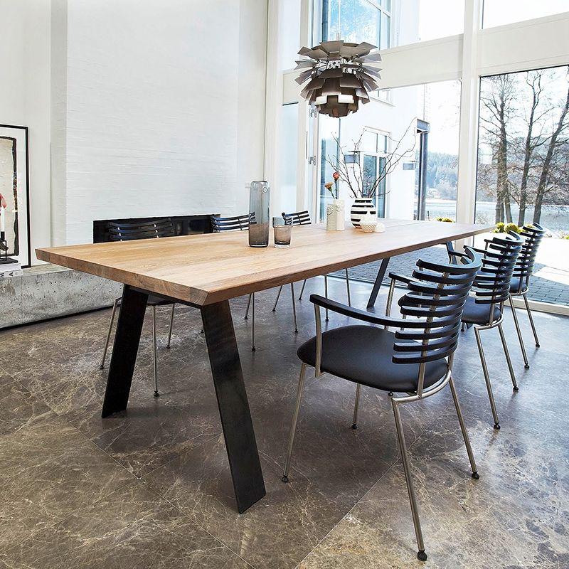Metall Industrial Rechteck Esstisch Massiv Holz Tisch mit 4 Beinen