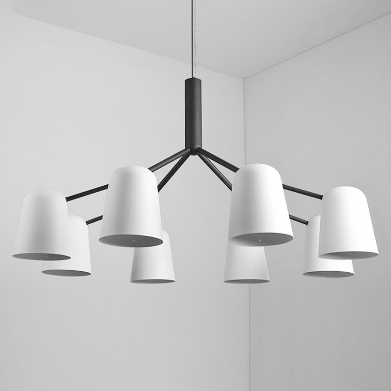 Nordic Simplicity Style Chandelier Light with Down Lighting Cylindrical Shade Living Room Lighting Fixture