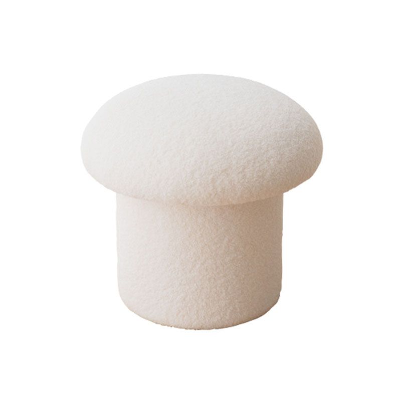 Plain Pouf Mushroom Shaped Sherpa Fade Resistant Upholstered Pouf Ottoman