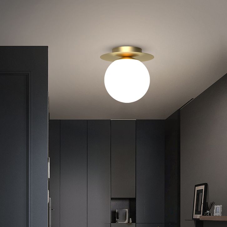Lámpara de montaje de techo esférico de vidrio lámpara de luz nórdica lámpara de techo