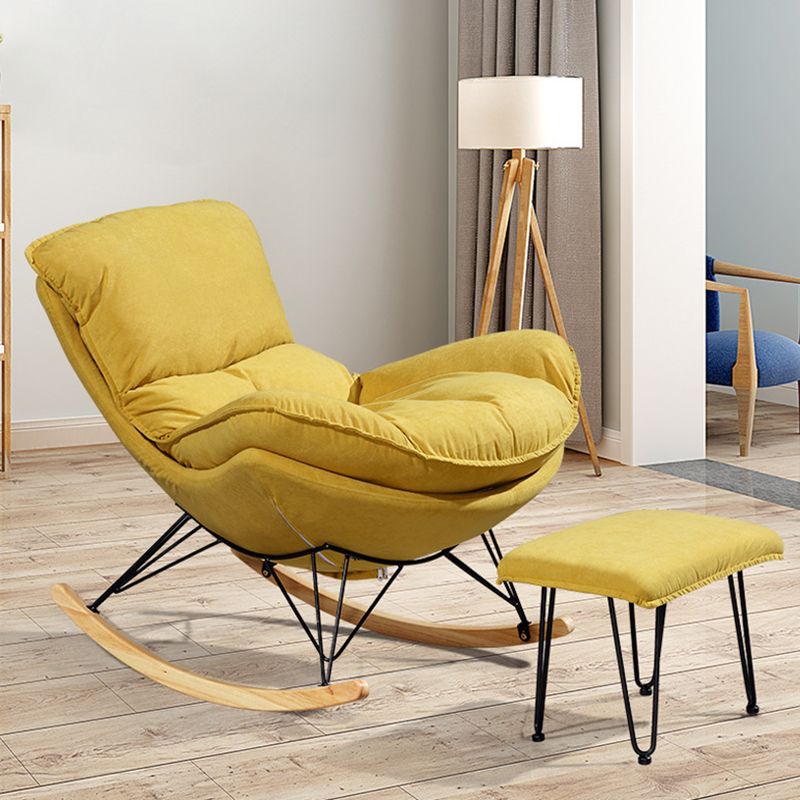 Modern Rocker Upholstered Tufted Cushions with Light Legs Glider