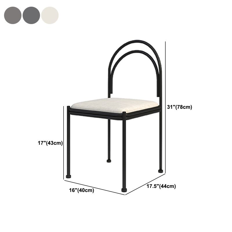 Metal Industrial Dining Chair Metallic Finish Side Chair with Black Legs