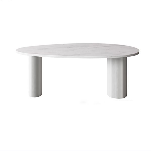 Sintered Stone Top Dining Table Oval Table with Metal Base and 3 Legs