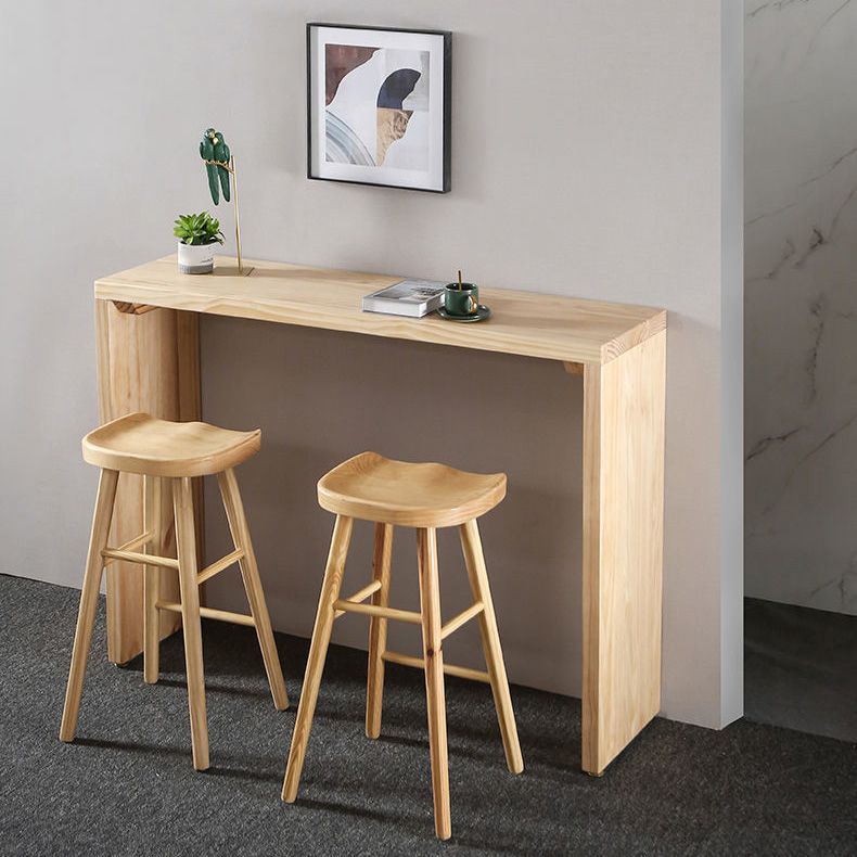 Rectangle Bar Table Wood Contemporary Bar Table with Sled Base