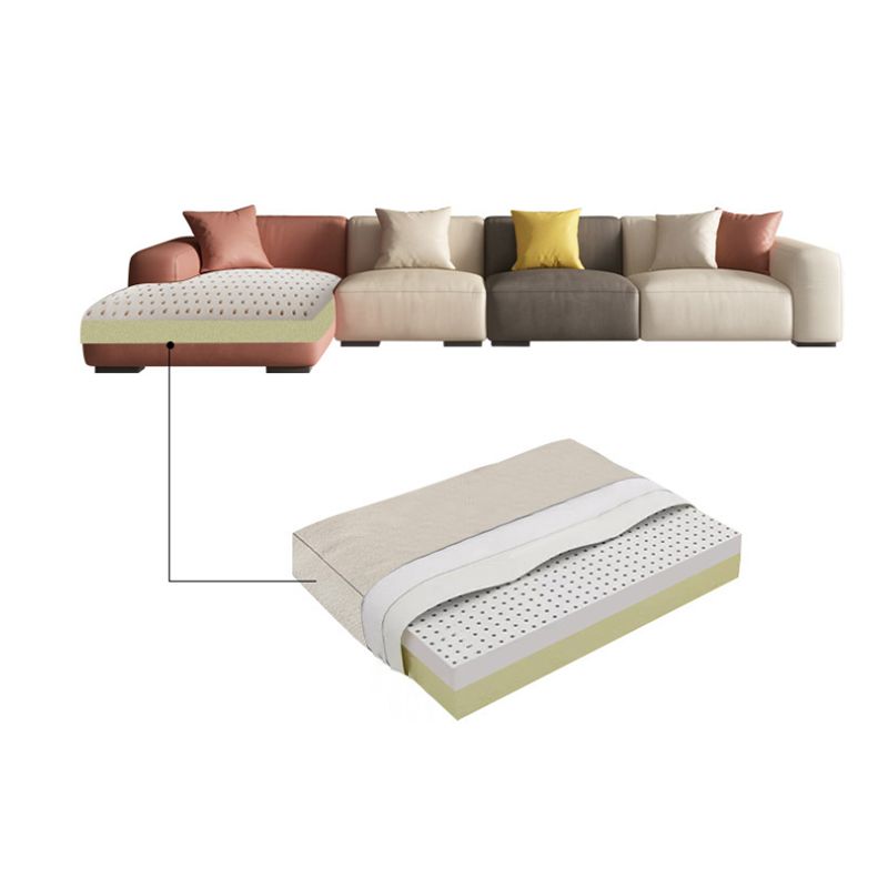 Stationary Faux Leather Living Room Square Arm Cushions Sofa