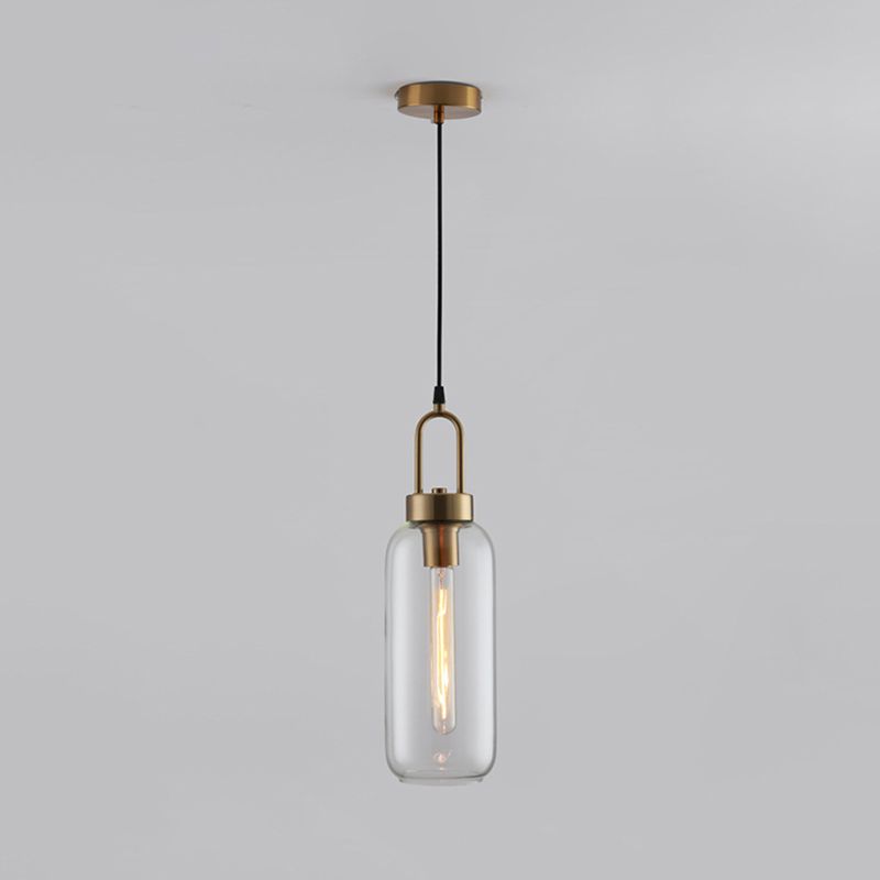 Modern Minimalist Gold Suspension Pendant  Glass 1 Light Coffee Shop Hanging Ceiling Light