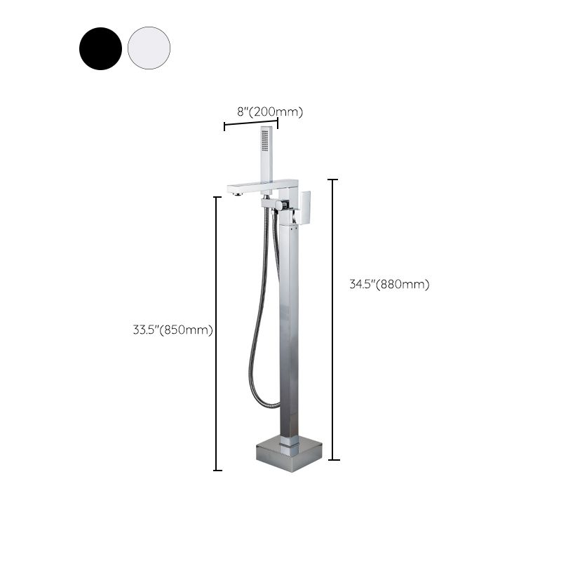 Contemporary Freestanding Tub Filler Brass Tub Filler with Hand-shower