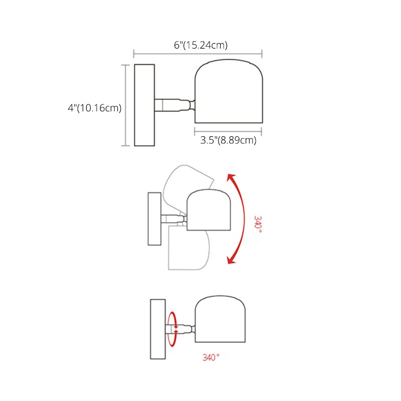 Armed Sconce Light Fixture Modern Minimalist Style Aluminum 1 Light Sconces