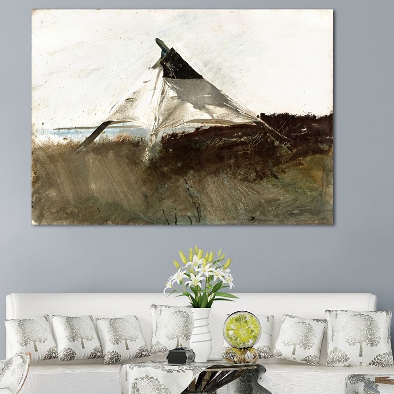 Wilds Painting Wall Decor Farmhouse Gloomy Scenery Canvas Art in Dark Color for Home
