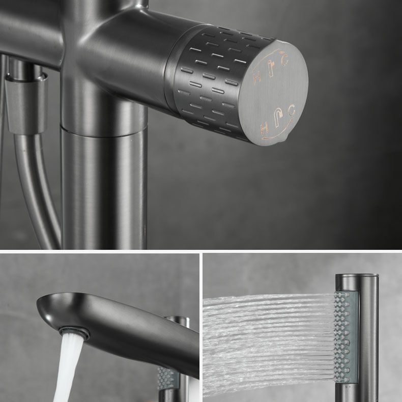 Contemporary Style Freestanding Faucet Copper Floor Mounted Freestanding Faucet