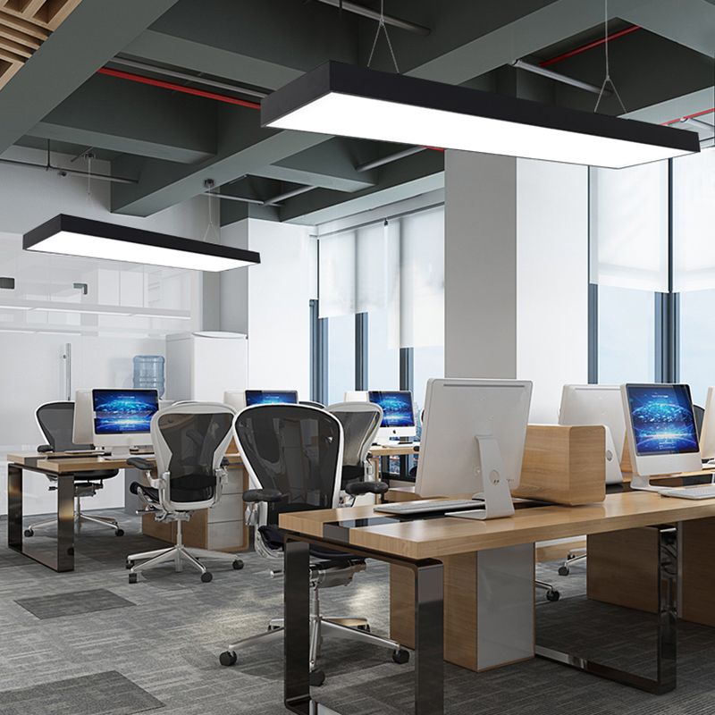 Lampes suspendues modernes avec des luminaires d'éclairage de pendentif à LED noir en acrylique pour le bureau