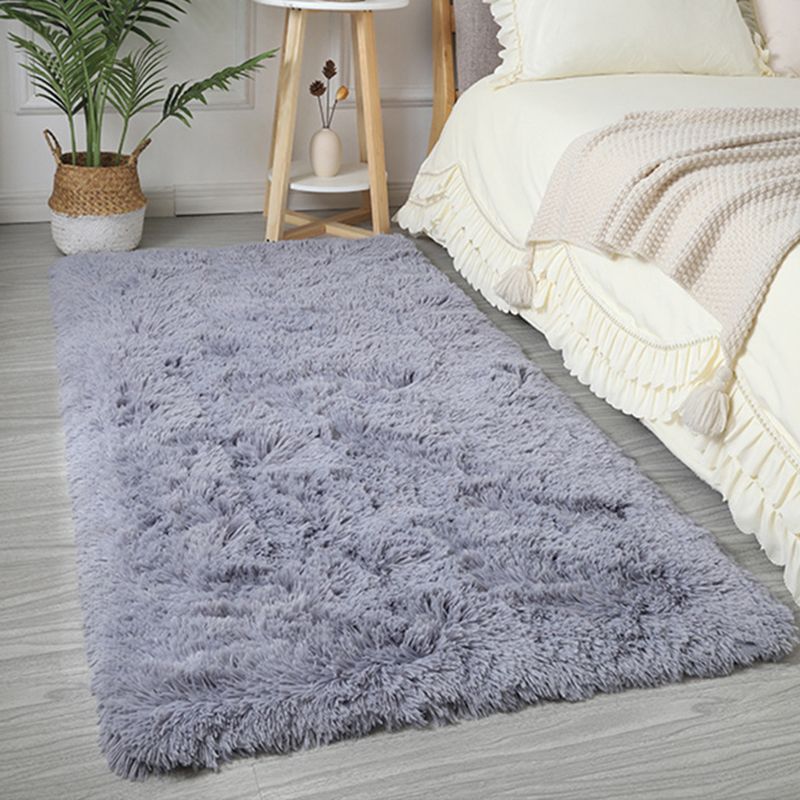 Simple Plain Carpet Polyester Shag Indoor Rug Pet Friendly Rug for Adult's Bedroom