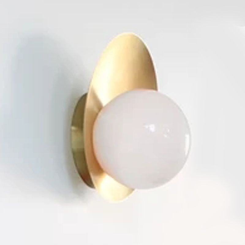 Round Shape Glass Vanity Lamp Modern Style 1 Light Vanity Light Fixture