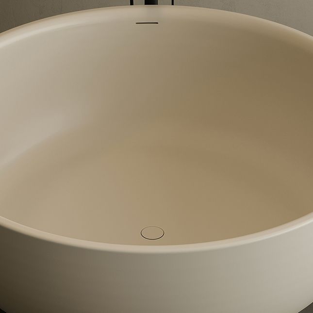 Antique Finish Soaking Bathtub Stand Alone Round Modern Bath Tub