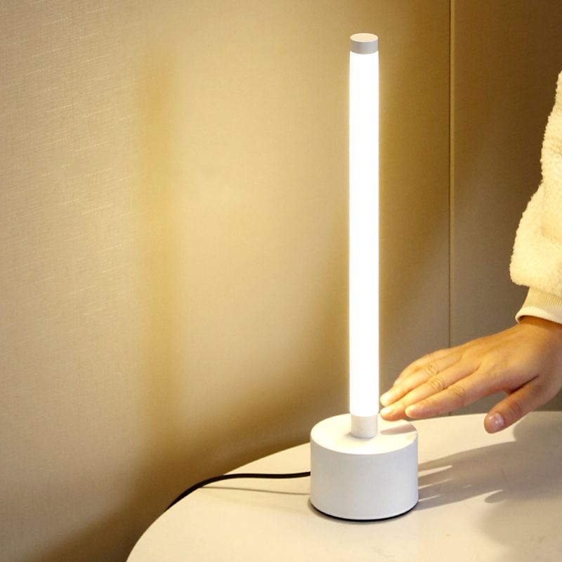 Semplice lampada da comodino a LED tubolare a LED lampada da comodino acrilico con interruttore on-off