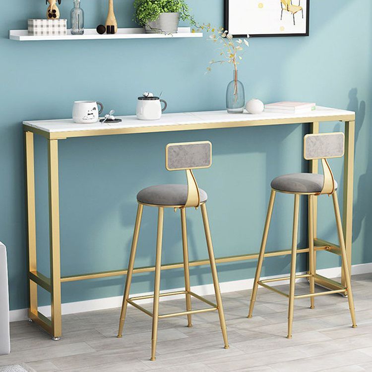 Low Back Dining Stool Contemporary Bar Stool with Metal Base