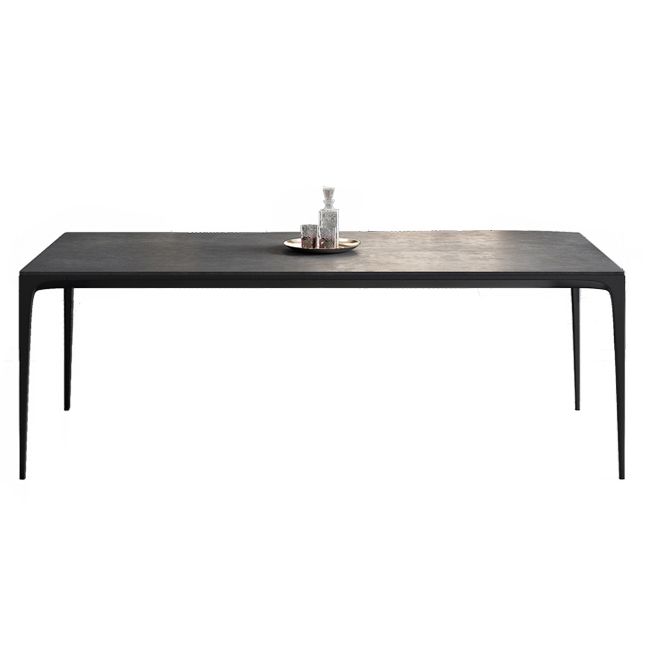 Modern Gray Dining Table Rectangle Sintered Stone Dining Table with 4 Legs