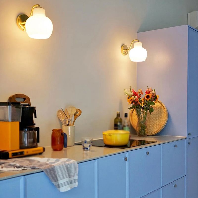 Nordic Style Glass Vanity Light Dome Shape Vanity Lamp for Shower Room