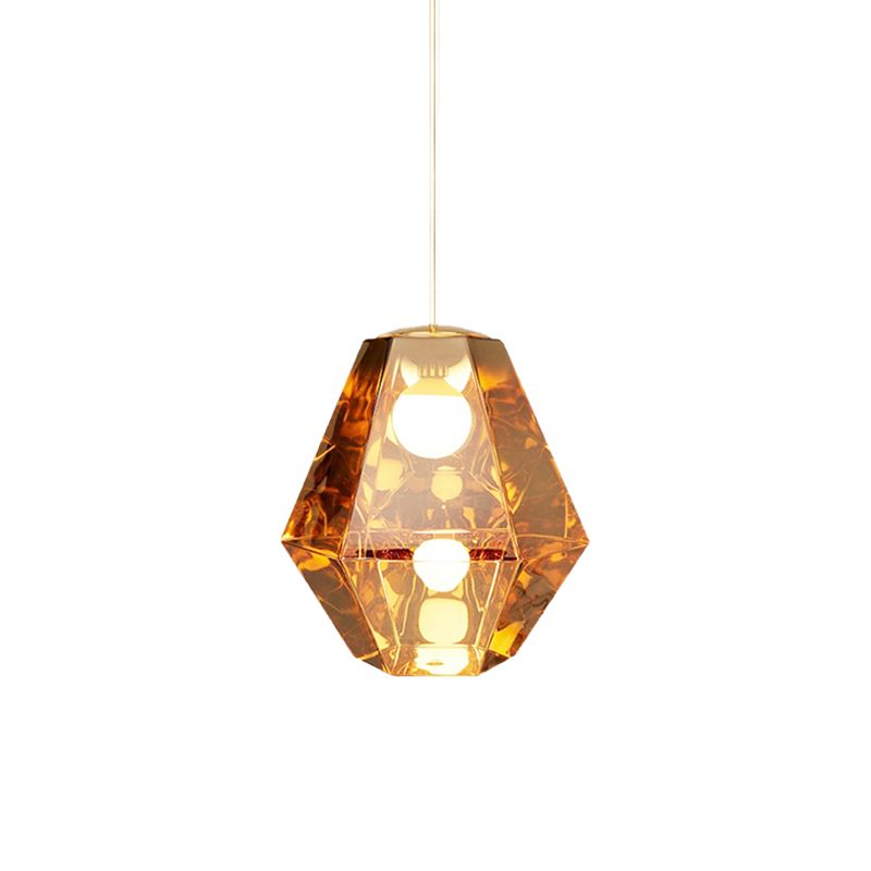 Diamond Anhänger Beleuchtung postmodernes Glas 1 Licht klar/bernsteinfarben