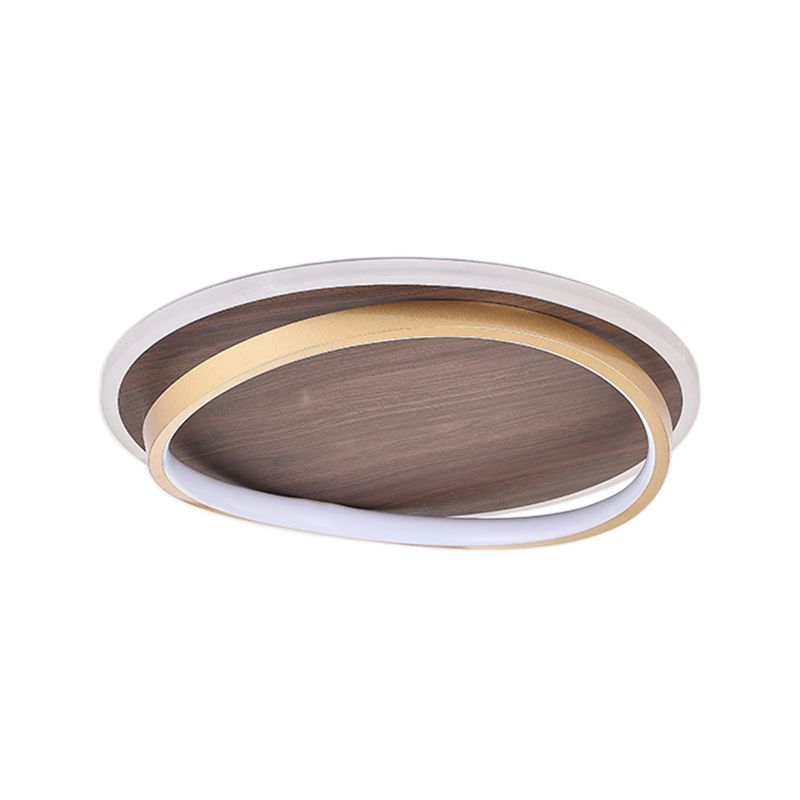 Brown Geometric Shape Flush Mount Modern Metal Ceiling Light Fixture with Acrylic Shade