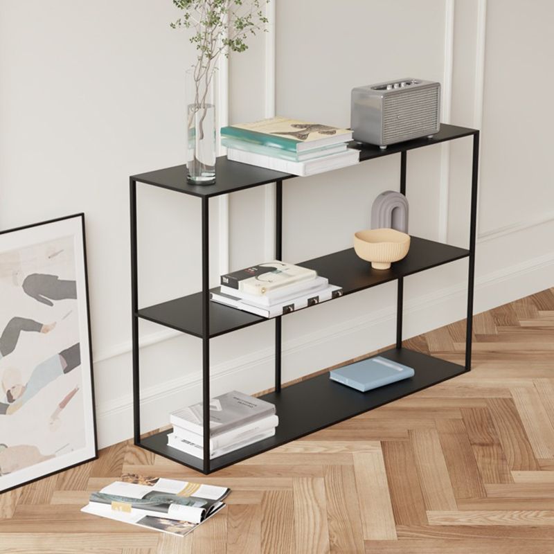 Modern Metal Open Storage Bookcase Black / White Bookshelf with Shelves