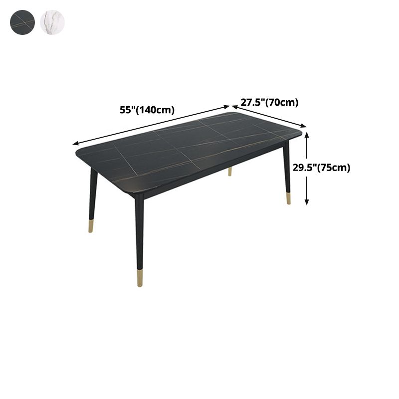 Rectangle Sintered Stone Dining Table Traditional Luxury Dining Table with Black Frame