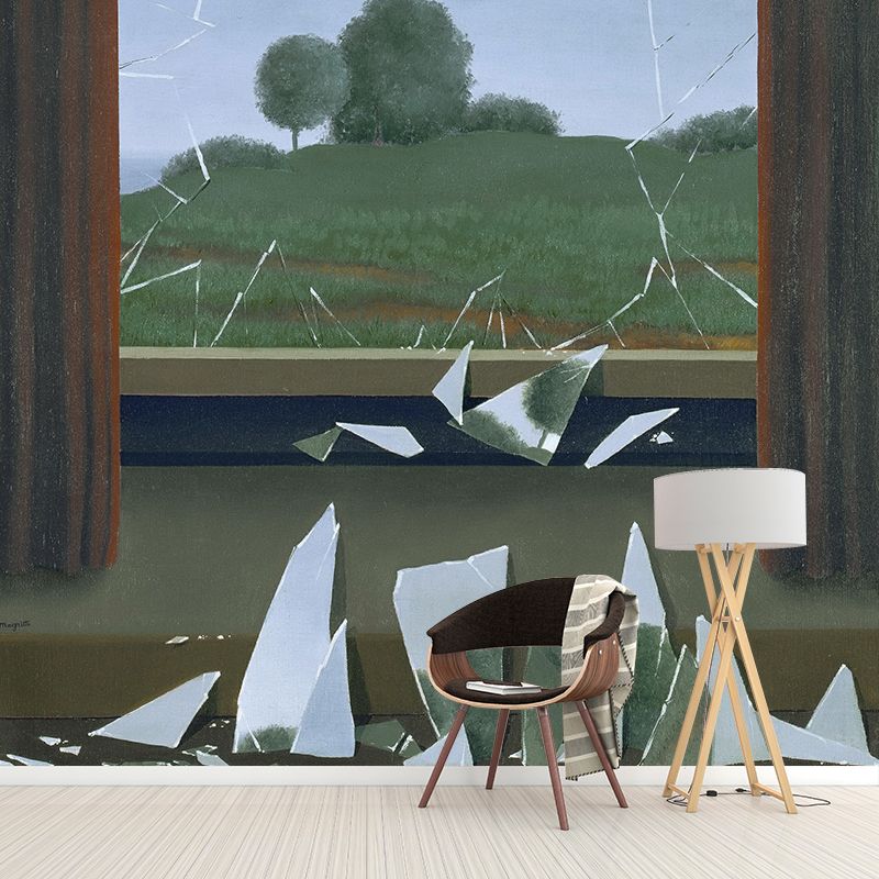 Surrealism Artwork Wall Paper Murals Blue-Green the Key to the Fields Painting Wall Decor