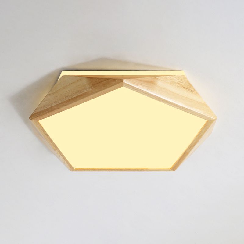 Wooden Flush Mount Ceiling Lighting Fixture Modern LED Ceiling Light for Bedroom