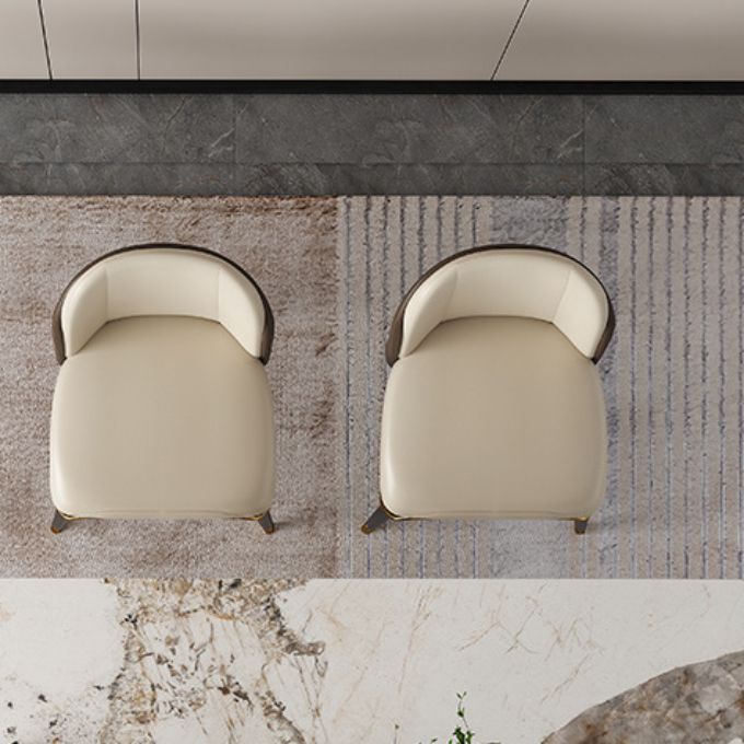 Upholstered Armless Dining Chair Home Faux Leather Dining Side Chair