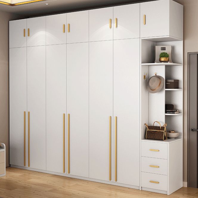 White Colour Wooden Wardrobe Soft Close Door Wardrobe Closet with Garment Rod