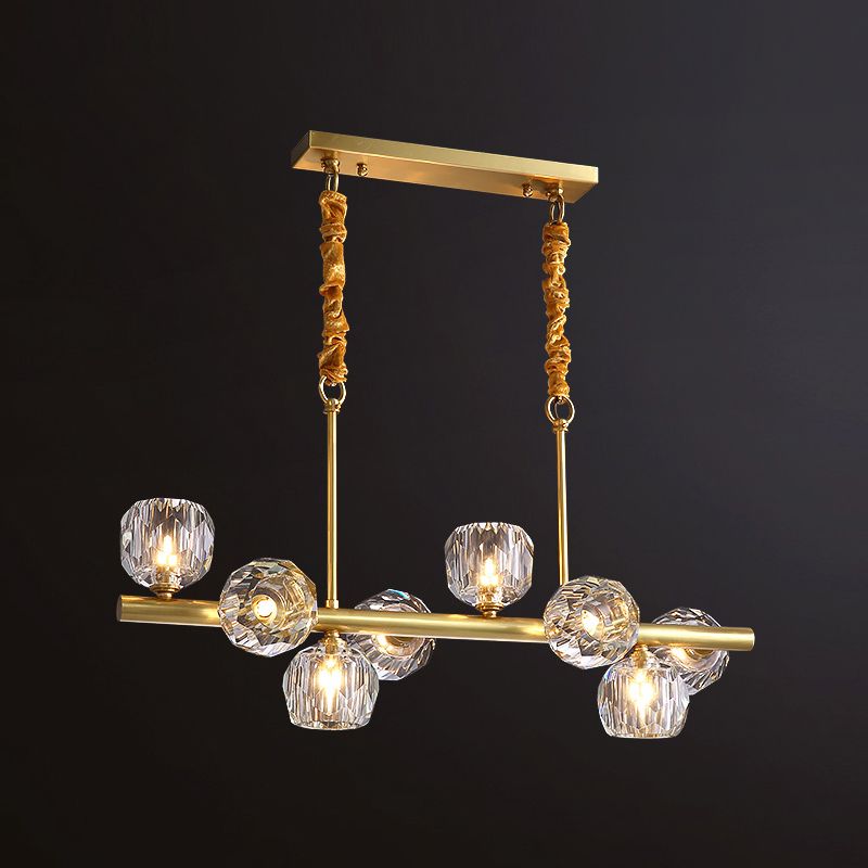 Modern Style Dining Pendant Light Crystal Shade Chandelier Lamp Fixture for Kitchen