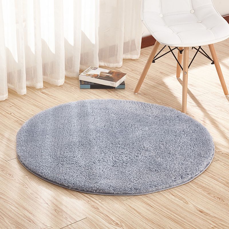 Relaxing Living Room Rug Multi Color Solid Color Indoor Rug Polyster Anti-Slip Backing Easy Care Carpet