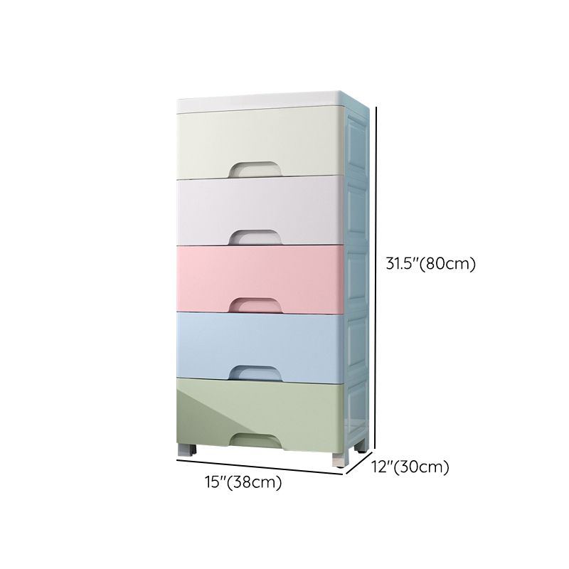 5-Drawer Storage Cabinet Contemporary Plastic Wardrobe Armoire