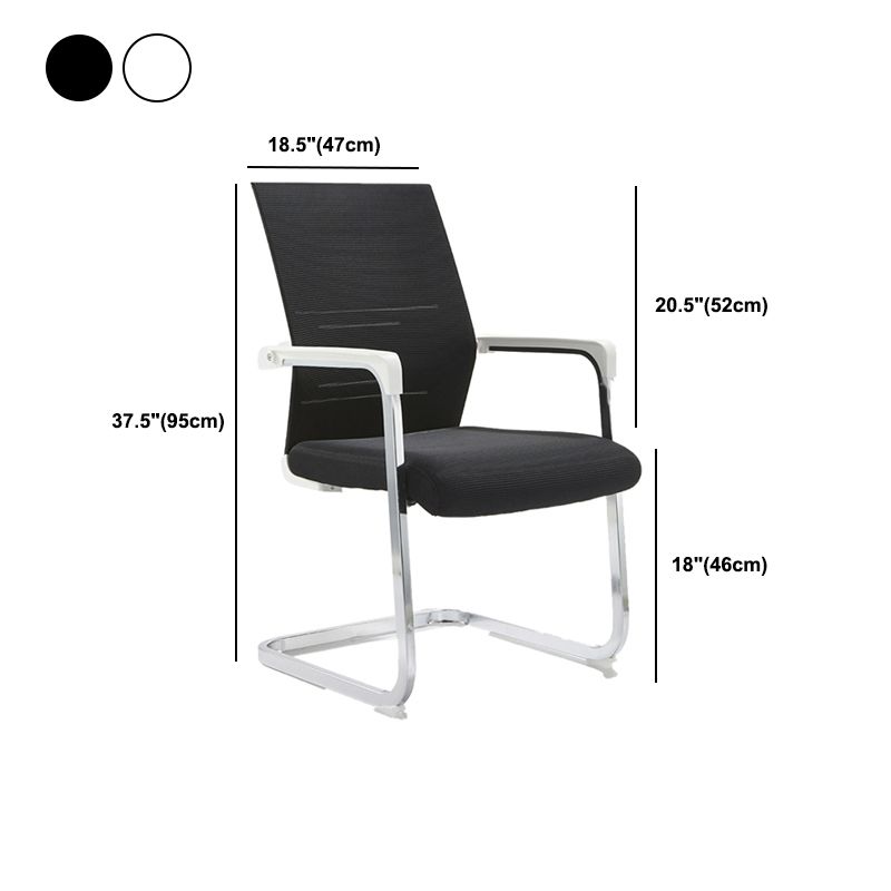 Mesh Mid Back Desk Chair Contemporary Style Fixed Arms Office Chair
