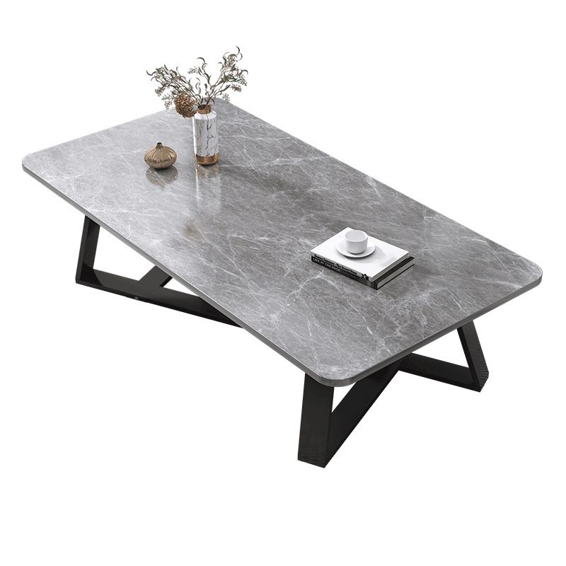 Cross Legs Coffee Table Modern Wood Coffee Table for Living Room