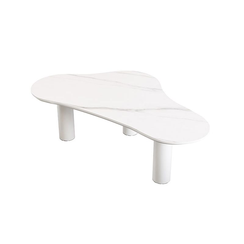 Contemporary Stone Geometric Coffee Table 3 Legs Coffee Cocktail Table