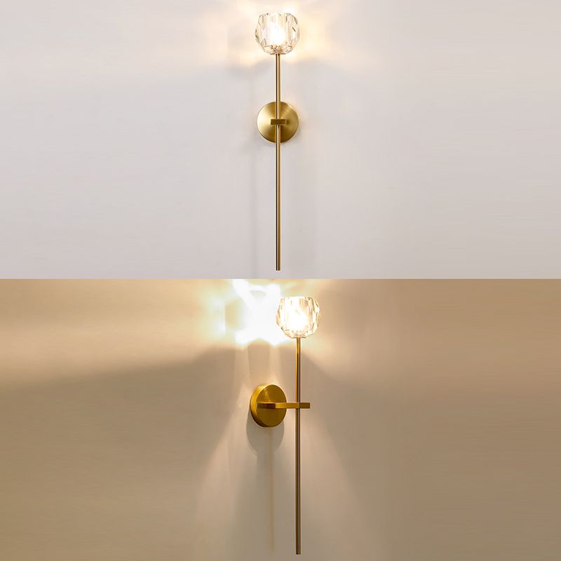 Mid-Century Armed Wall Lighting Ideas 1 Light Wall Sconces with Crystal Shade