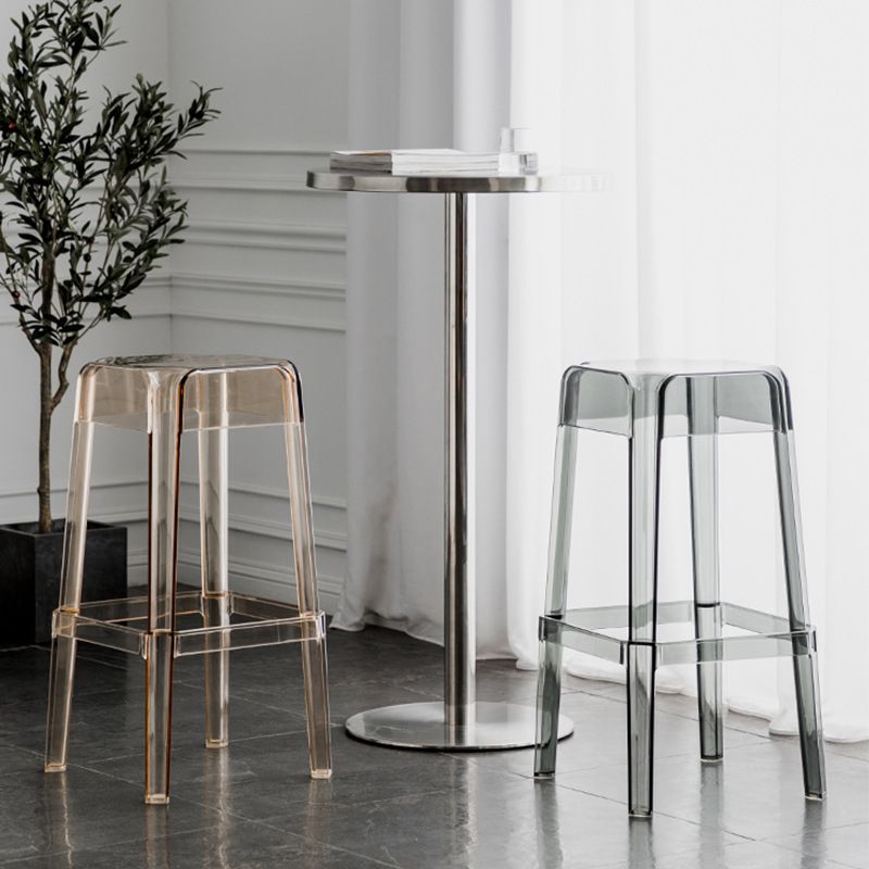 Contemporary Backless Bar-stool Plastic Counter Bar Stool with Plastic Legs for indoor