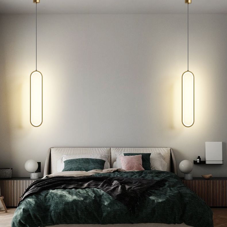 Simplicità moderna Sospensione ovale Sospensione Lampada acrilica Apparecchiatura per il ristorante