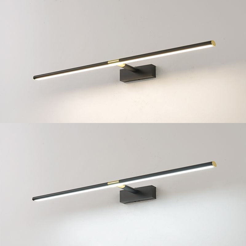 Metal Linear Shape Wall Sconce Modern Style 1 Light Mirror Wall Mount Light for Bathroom