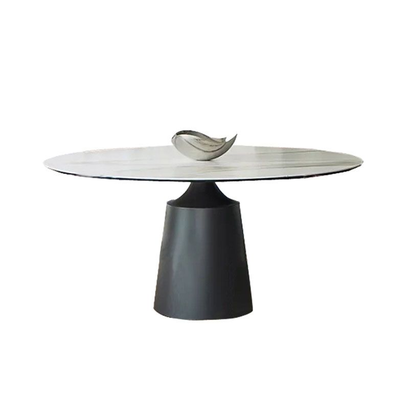Modern Sintered Stone Dining Table Round Dining Room Table with Pedestal Base