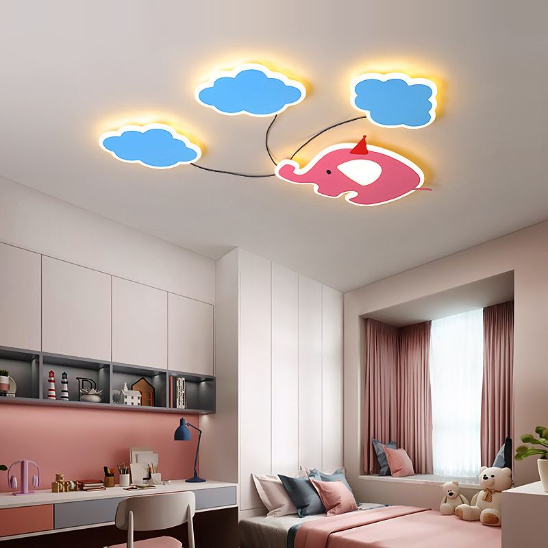Novelty Cartoon Flush Mount LED Light Kids Style Metal Bedroom Ceiling Light Fixture