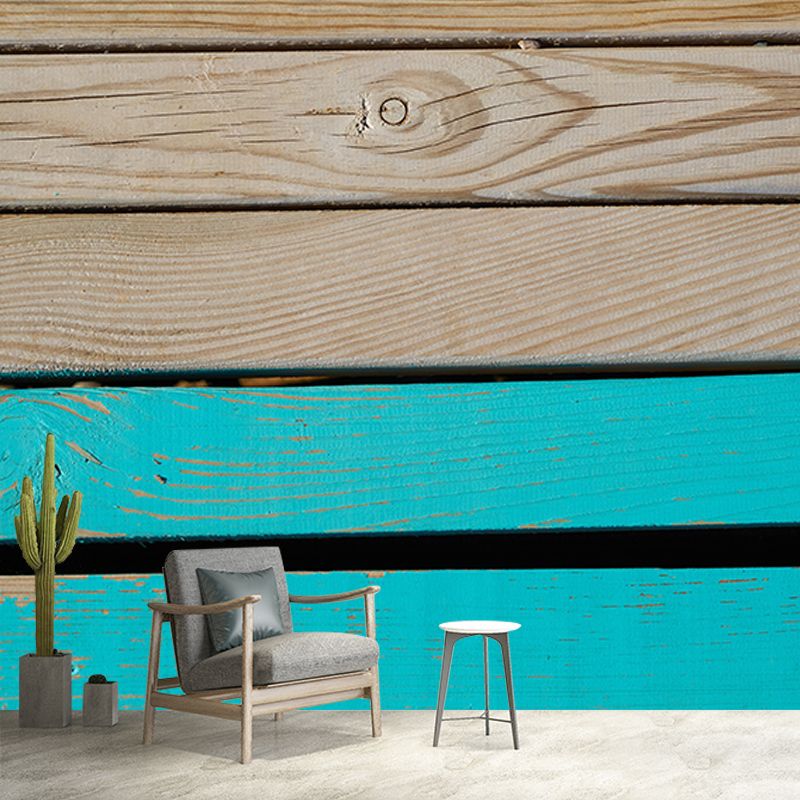 Industrial Style Wood Texture Mural Mildew Resistant for Home